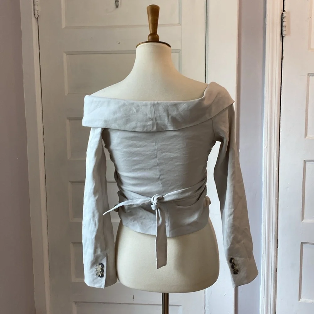 Zara Fitted Blazer Jacket Limited Edition in Stone, Size XS - Picture 7 of 17